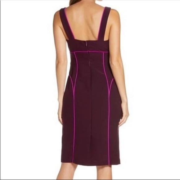 NWT ADELYN RAE KORINA SLEEVELESS COCKTAIL DRESS IN PLUM - Picture 3 of 9